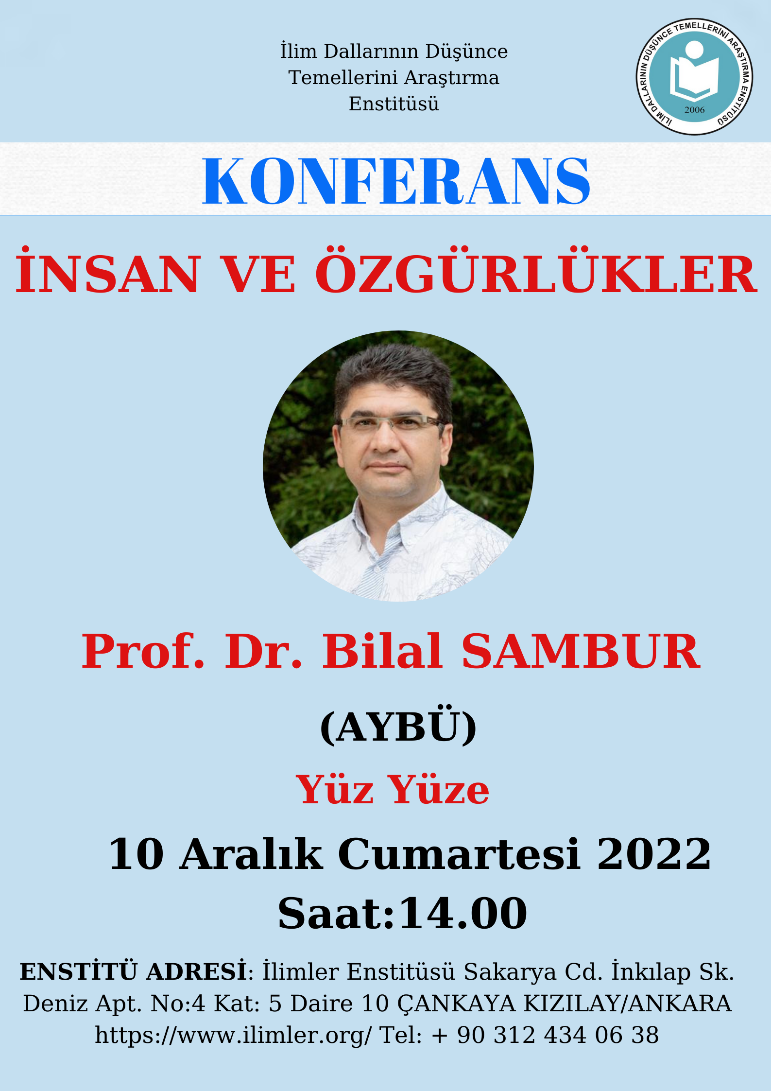 İnsan ve Özgürlükler- Prof. Dr. Bilal SAMBUR- 10.12.2022