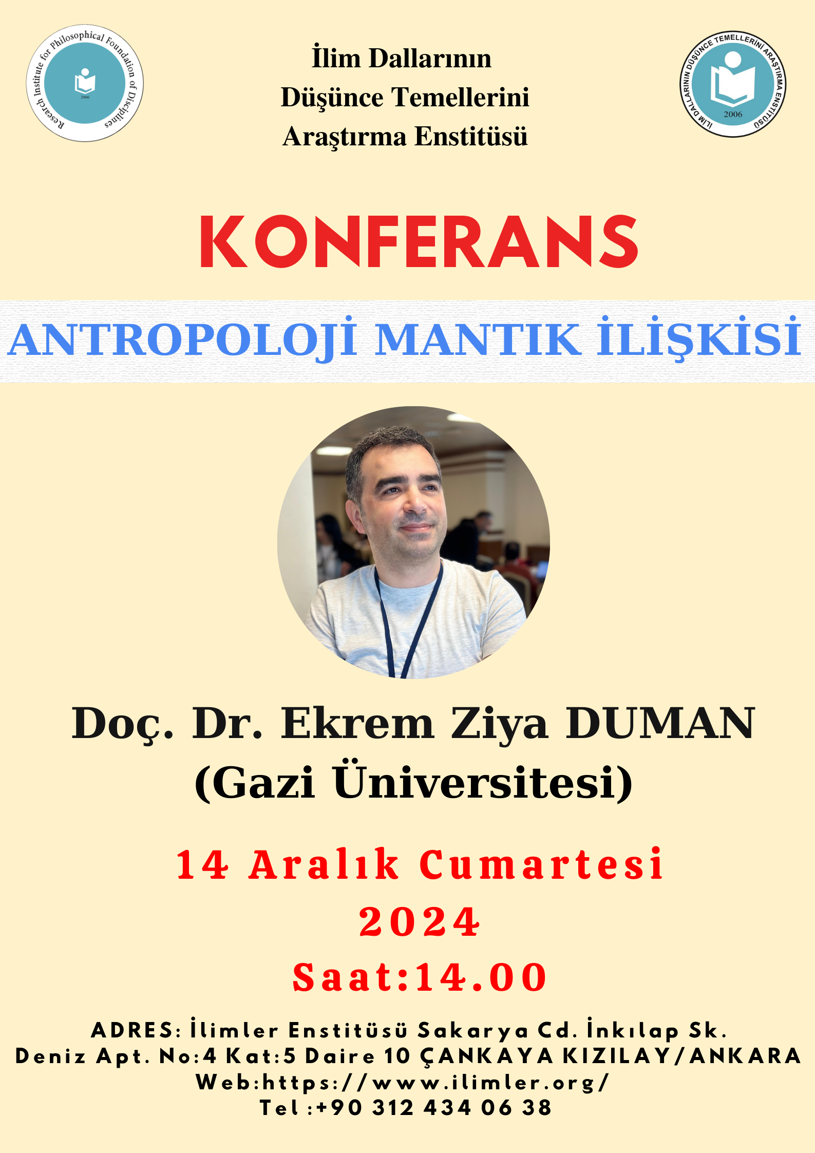  ANTROPOLOJİ MANTIK İLİŞKİSİ -Doç. Dr. Ekrem Ziya DUMAN-