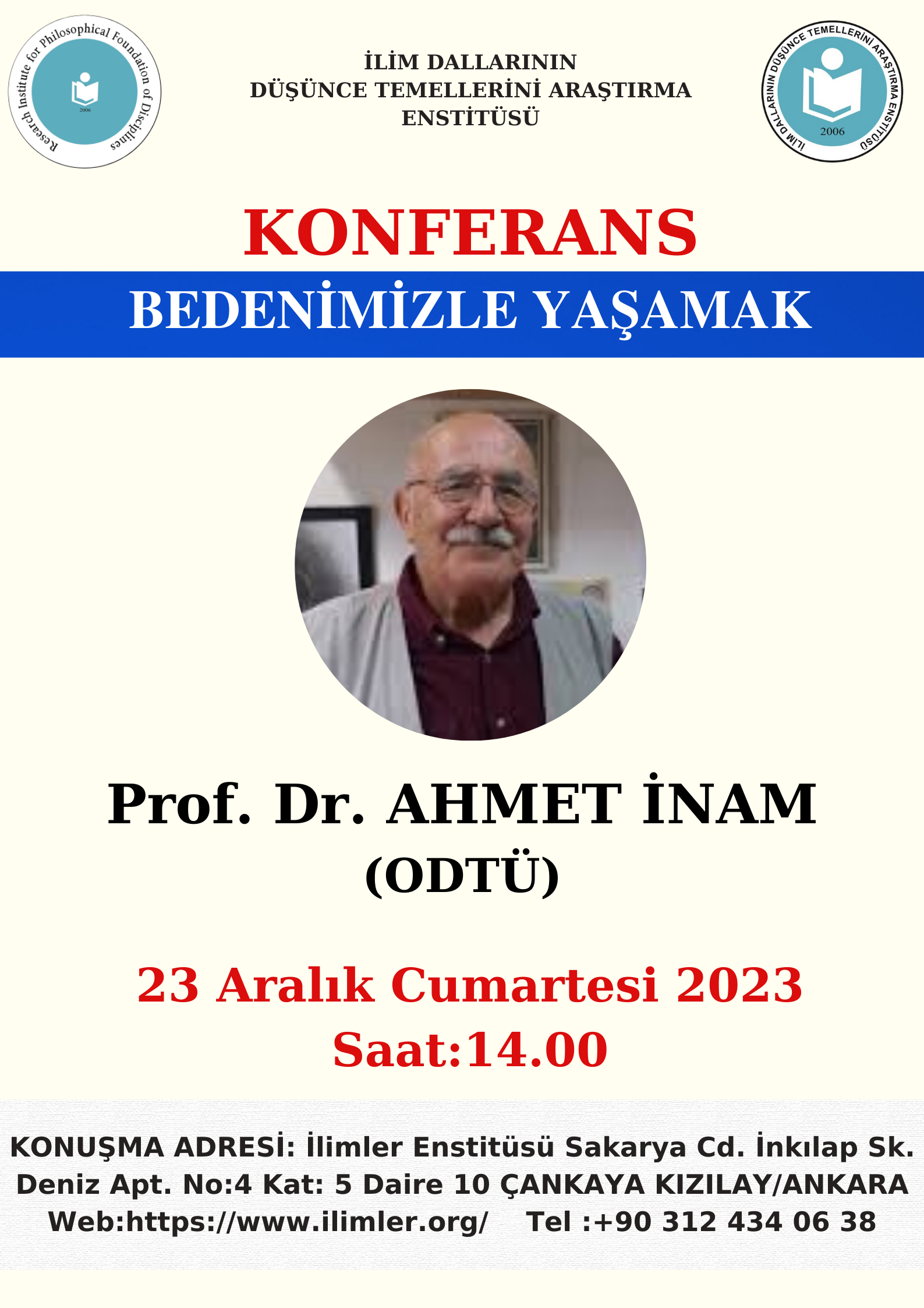 Bedenimizle Yaşamak -Prof. Dr. Ahmet İNAM- 23.12.2023
